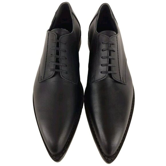 COMME des GARCONS HOMME PLUS Pointed Toe Leather Loafers 24 US 6 Black CDG New - Picture 2 of 9